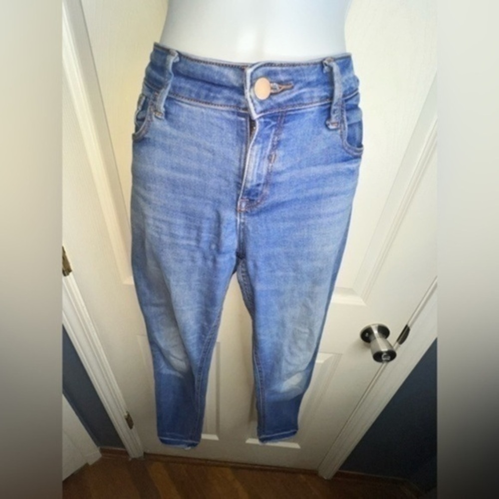 Old Navy Womens 2 Blue Wash Cotton Blend Rockstar Super Skinny Denim Jeans 26